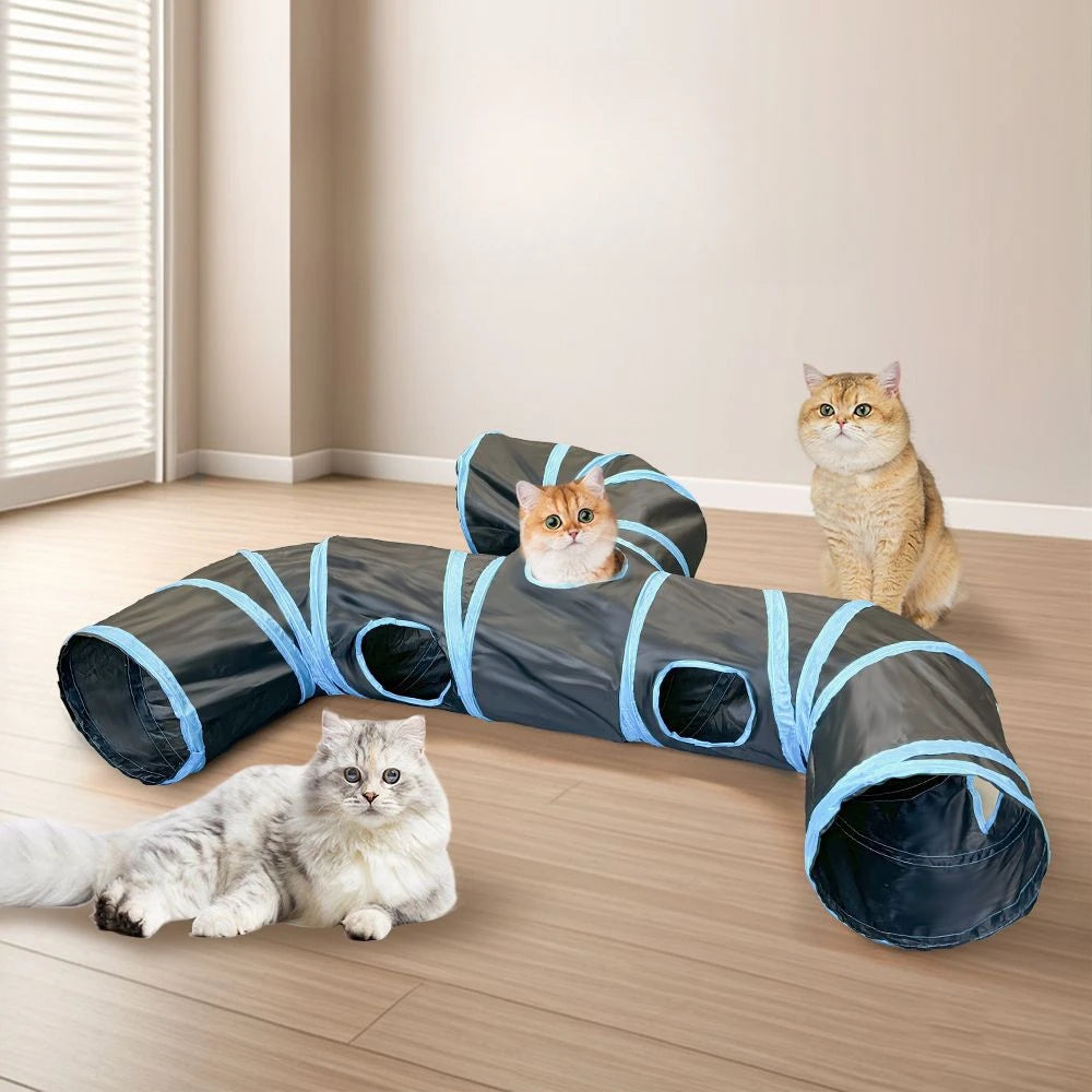 Foldable Pet Play Tunnel – Interactive Drill Barrel for Cat Training