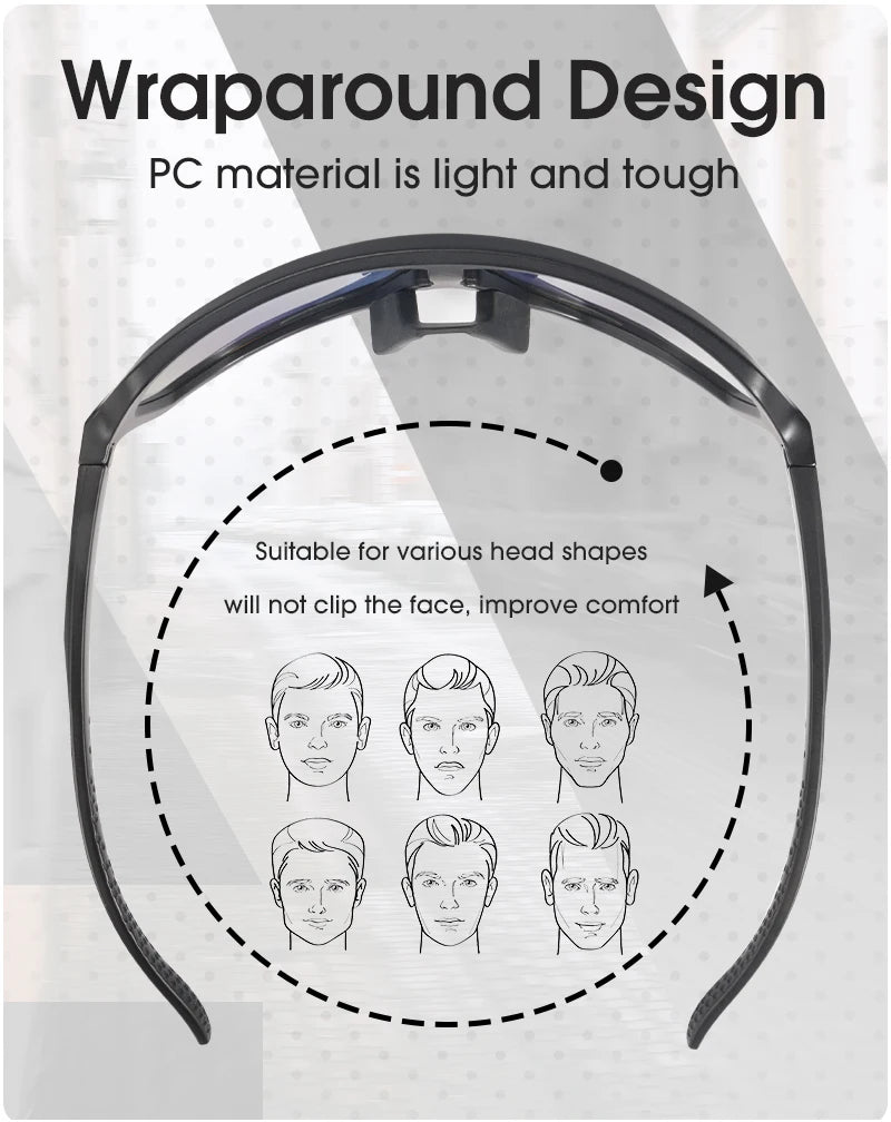 Photochromic Cycling Sunglasses – UV400 Protective Eyewear for MTB Sports