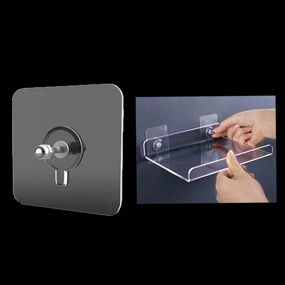 Adhesive Wall Hooks – Punch-Free Hanging Rack for Kitchen and Bathroom Storage
