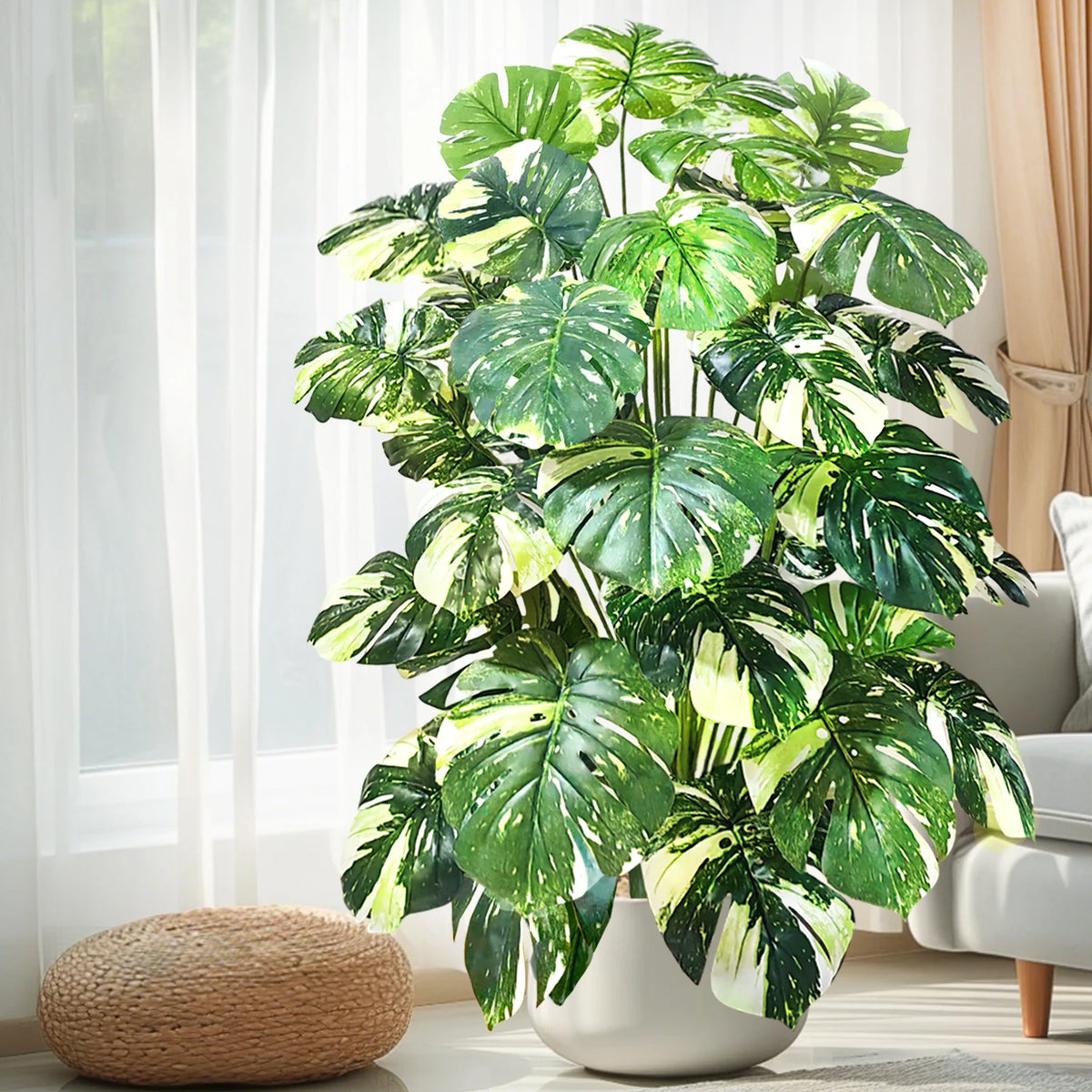 Artificial Tropical Leaf Plant – 60-103cm Potted Faux Greenery for Home Decor