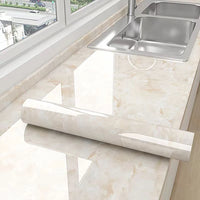 Self-Adhesive Marble Wallpaper – PVC Waterproof Film for Kitchen Renovation