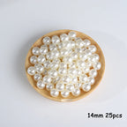 Beige ABS Imitation Pearl Beads – 3-20mm Round Spacer for Jewelry DIY Crafting