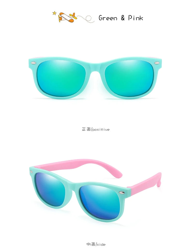 Silicone Kids Sunglasses – UV400 TR90 Goggles for Outdoor UV Protection
