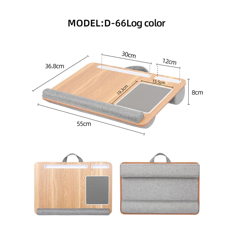 Portable Laptop Desk – Anti-Slip Bed Tray with Mouse Pad for Bedroom Sofa