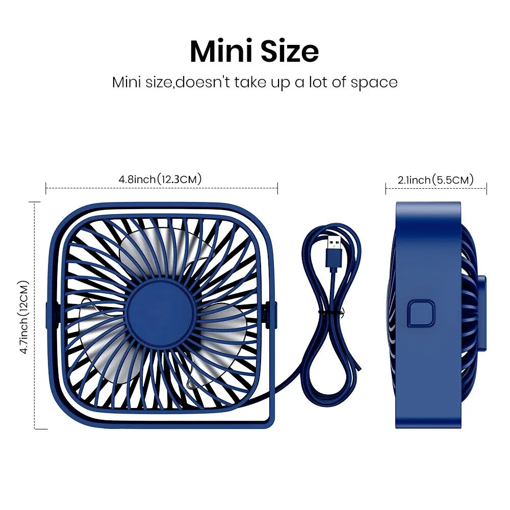 Portable Mini Desk Fan – 360 Degree Quiet USB Cooling for Home and Camping