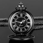 Vintage Roman Numeral Pocket Watch – 37cm Steel Fob Chain for Men and Women