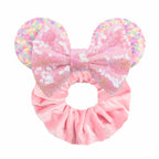 Velvet Sequin Mouse Ear Scrunchies – Elastic Hair Accessories for Kids Party