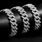 Iced Out Cuban Link Chain – AAA Rhinestone Men's Necklace for Hip Hop Jewelry