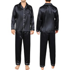 Silk Long Sleeve Pyjama Set – Plus Size Sleepwear for Men