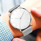 Minimalist Quartz Wristwatch – Slim Mesh Strap for Casual Business Wear