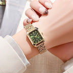 Women's Square Quartz Watch – Stainless Steel Strap for Elegant Fashion