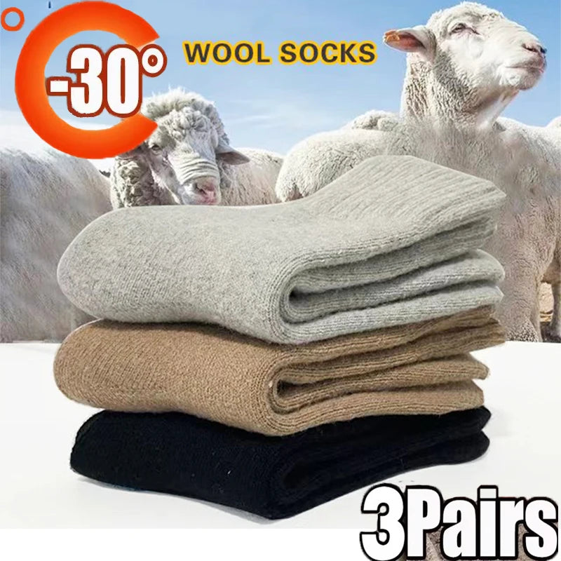 Merino Wool Blend Socks – Thermal Harajuku Style for Winter Cold