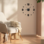 Frameless DIY Wall Clock – Modern Silent Decal for Home and Office Decor