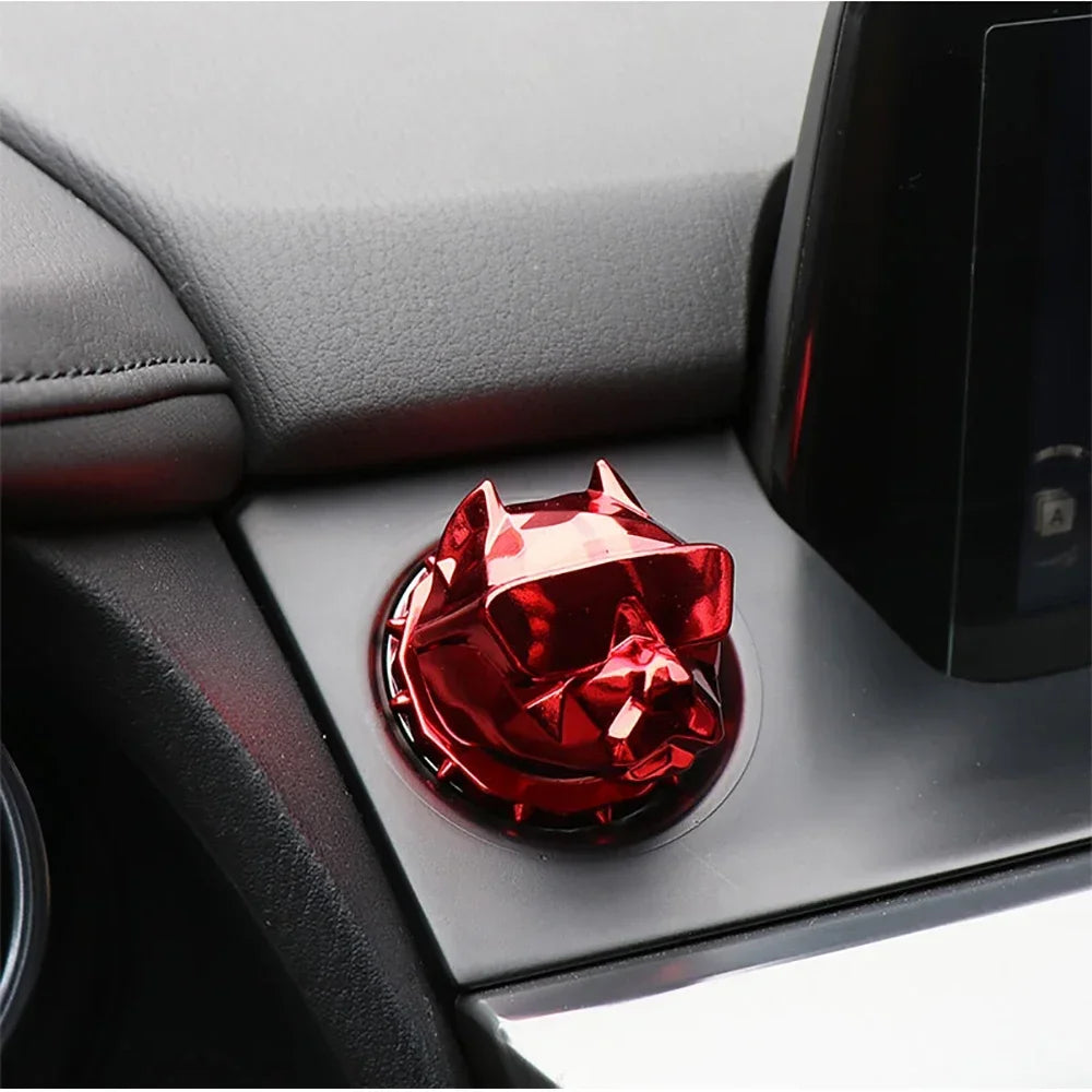 Metal Bully Dog Ignition Cover – Decorative Engine Start Button Trim for Cars
