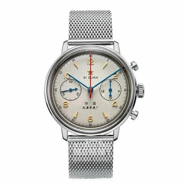 Vintage Pilot Chronograph – 42mm Automatic Waterproof Watch for Men