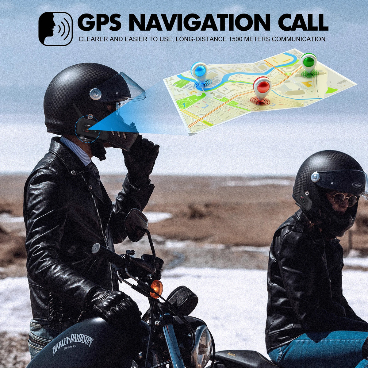 Motorcycle Bluetooth Helmet Intercom – Wireless Headset for Group Riding