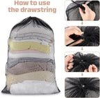 Large Mesh Laundry Bag – 60x90cm Drawstring Organizer for Washing Clothes