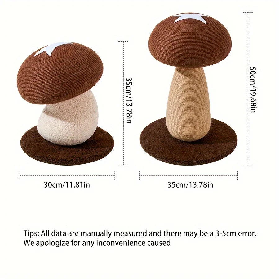 Mushroom Sisal Cat Scratcher – Durable Climbing Post for Indoor Play