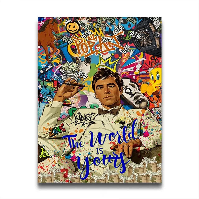 Gangster Graffiti Canvas Print – Urban Street Art for Home Decor