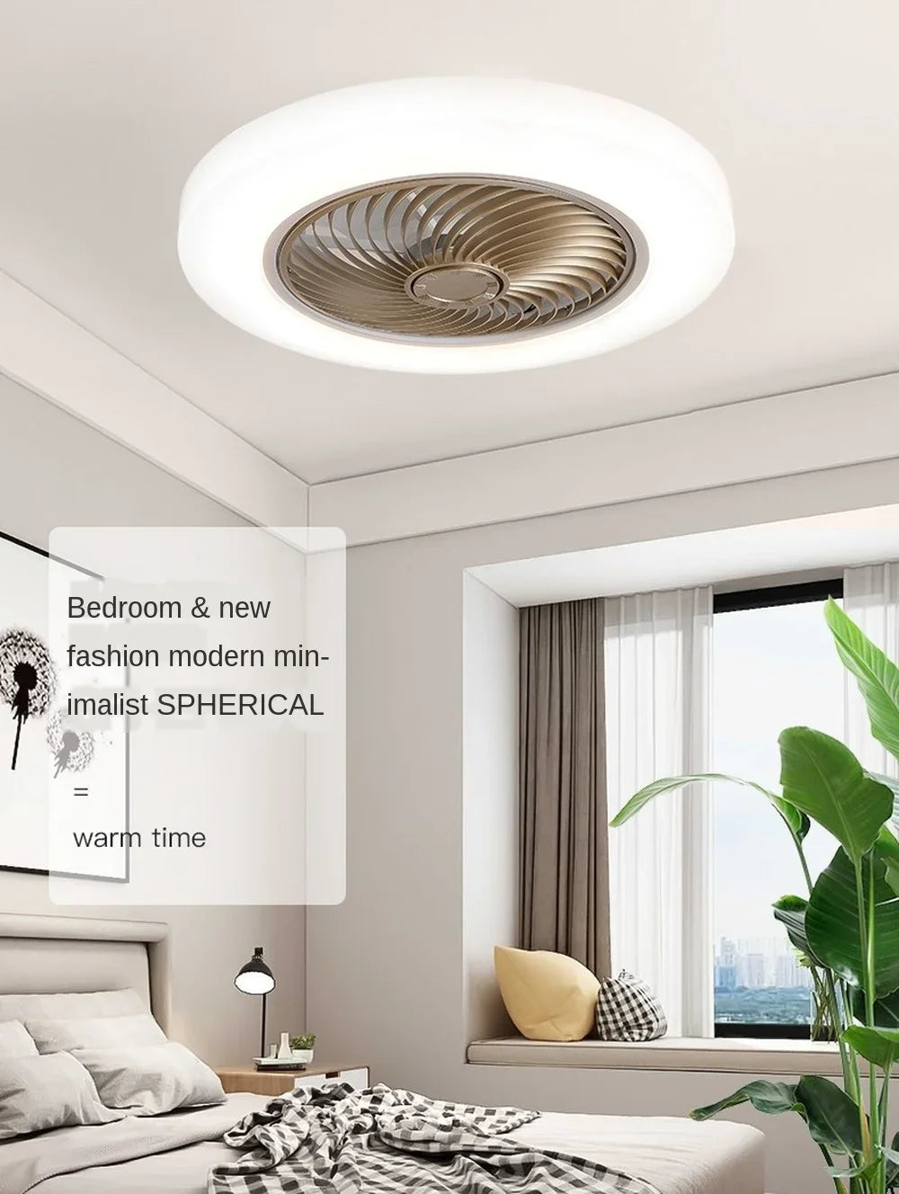 Retractable Smart Ceiling Fan – Silent Remote Control for Bedroom Decor