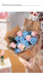 Blue Rose Building Blocks – Botanical Model Kit for Valentine's Day Gifts