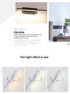 Rotatable LED Wall Sconce – Adjustable Mirror Lighting for Bathroom and Bedroom
