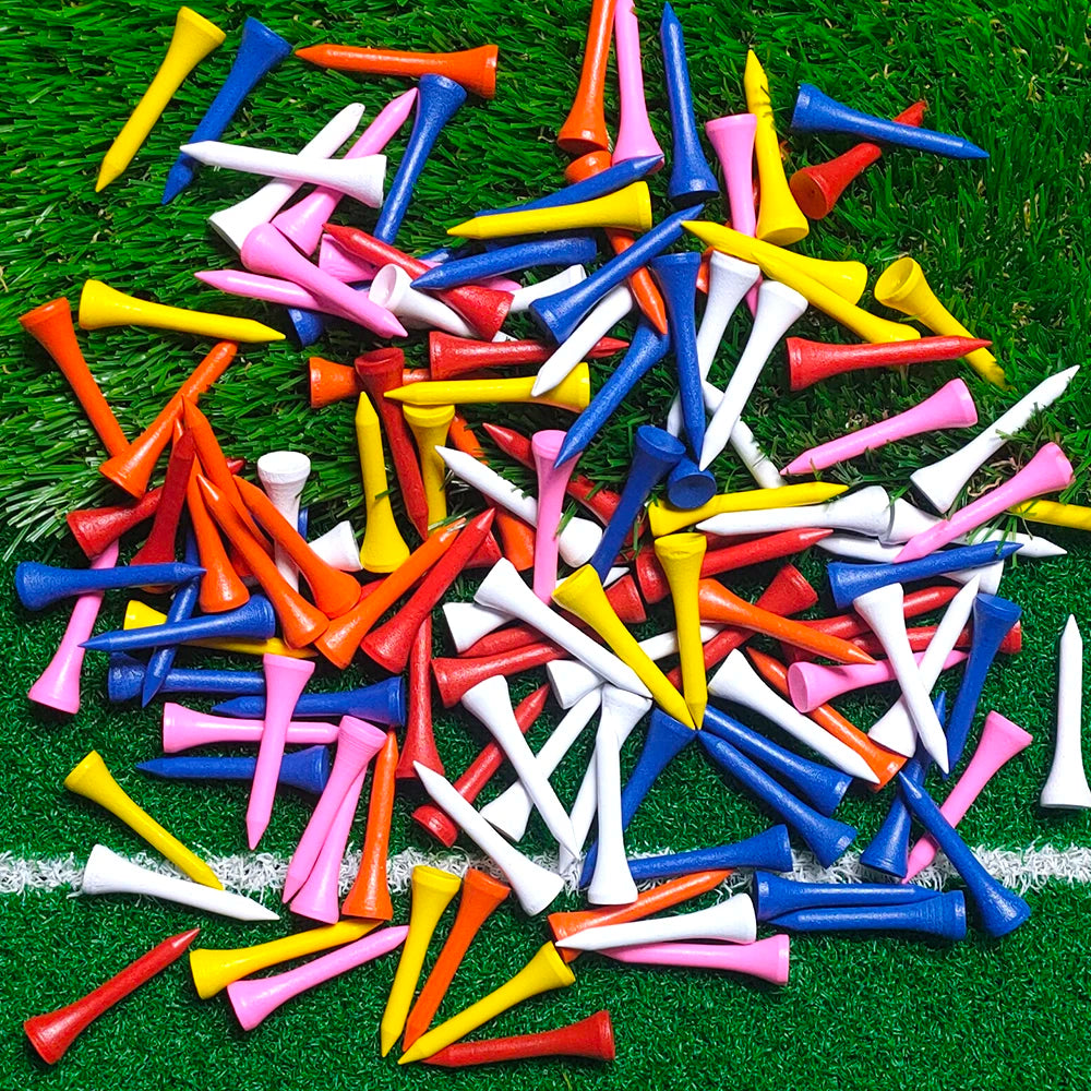 Mixed Color Wooden Golf Tees – Durable Training Accessories for Golfers