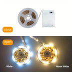 Battery Powered LED Strip Lights – Warm White TV Backlight for Bedroom Decor