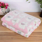 Cartoon Elephant Flannel Pet Blanket – Soft Cozy Throw for Dogs and Cats
