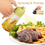 Glass Oil Dispenser Bottle – 2-in-1 Spray and Pour for Kitchen Cooking