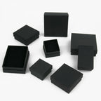Black Square Jewelry Box – Velvet Display Organizer for Rings and Earrings