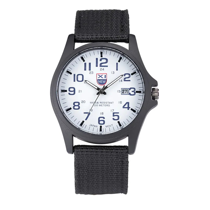 XINEW Nylon Band Quartz Watch – Military Casual Wristwatch for Men