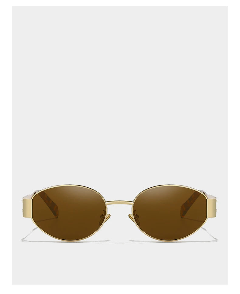 Alloy Oval Sunglasses – UV400 Protective Eyewear for Men and Women