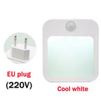 Motion Sensor LED Night Light – Dimmable EU Plug for Bedroom and Corridor