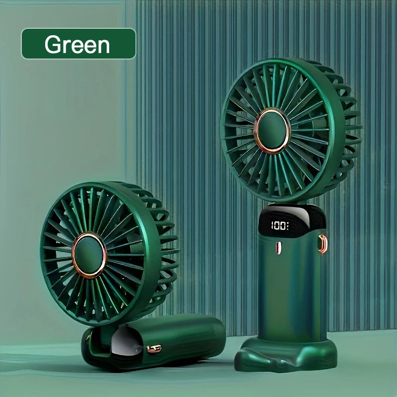 Portable Mini Handheld Fan – Rechargeable LED USB Cooler for Desk and Travel