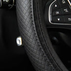 Embossed Leather Steering Wheel Cover – 15 Inch Universal Car Interior Decor