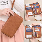 RFID Leather Passport Wallet – Anti-Theft Card Holder for Travel