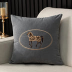 Embroidered Horse Cushion Cover – 45cm Decorative Pillow Case for Home Sofa