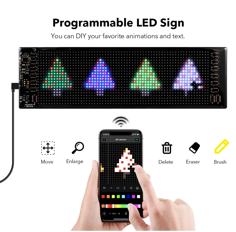 Bluetooth LED Car Sign – Programmable Scrolling Message Display for Auto Decor