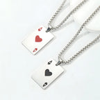 Ace of Spades Pendant Necklace – Stainless Steel Poker Jewelry for Men