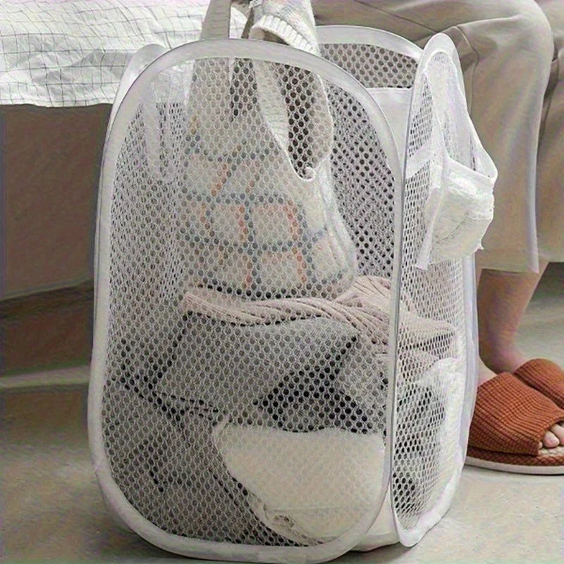 Collapsible Mesh Laundry Basket – Portable Hamper for Clothes and Toys