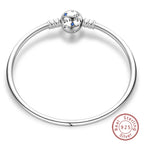 925 Sterling Silver Charm Bracelet – Adjustable Green Zircon for Birthday Gifts