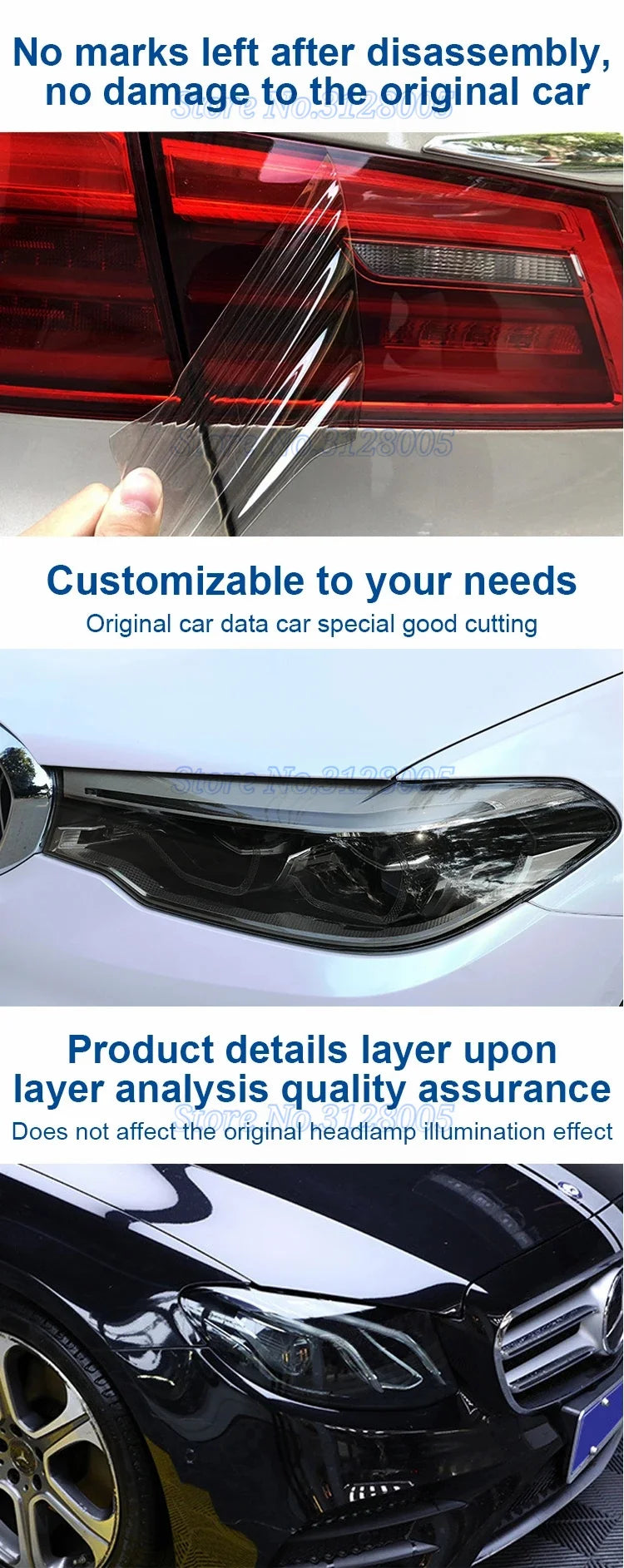 TPH PPF Headlight Film – Anti-Scratch Protective Wrap for Car Tail Lights