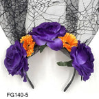 Mexican Rose Flower Crown – Boho Floral Headpiece for Halloween Party Wedding