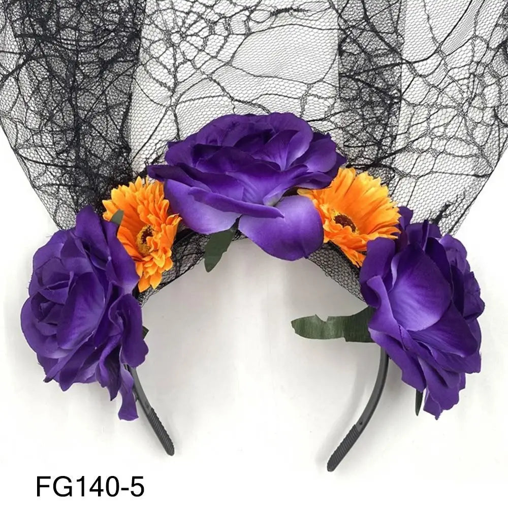 Mexican Rose Flower Crown – Boho Floral Headpiece for Halloween Party Wedding