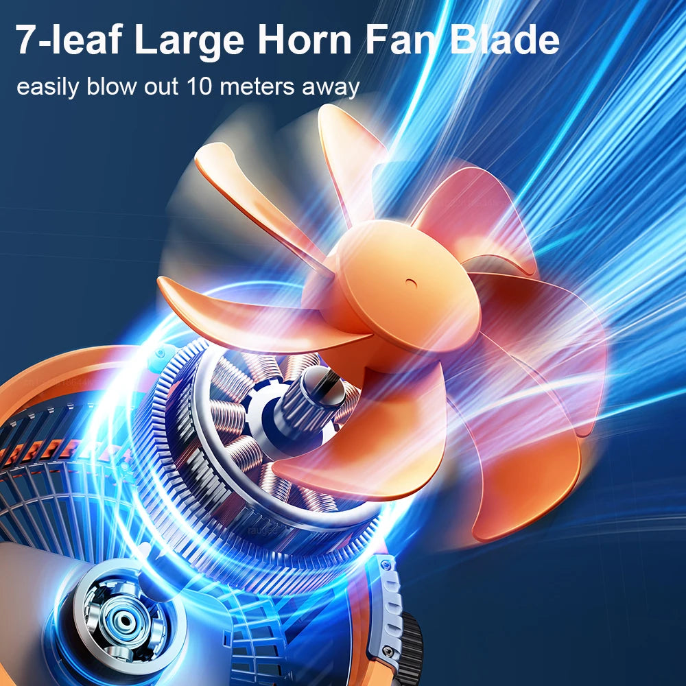 Portable Camping Fan – 20000mAh Rechargeable LED Tent Light for Outdoor Travel