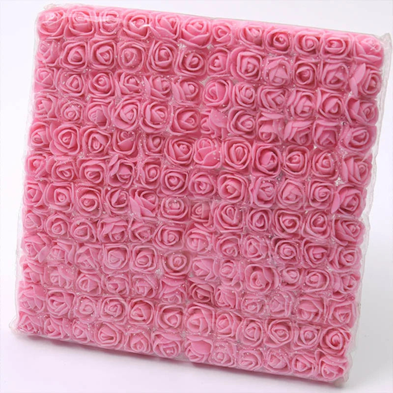 Mini Foam Rose Flower Heads – 2cm Craft Embellishments for Wedding Decor