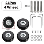 Silent Rubber Luggage Wheels – Durable Travel Bag Replacement for Repair