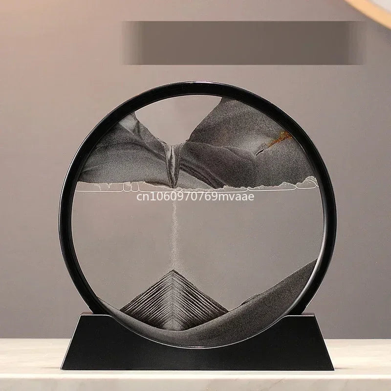3D Moving Sand Art Frame – Dynamic Liquid Hourglass for Office Home Decor