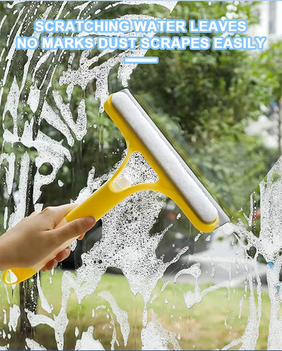 3-in-1 Glass Cleaning Squeegee – Spray Bottle Tool for Car and Home Wash